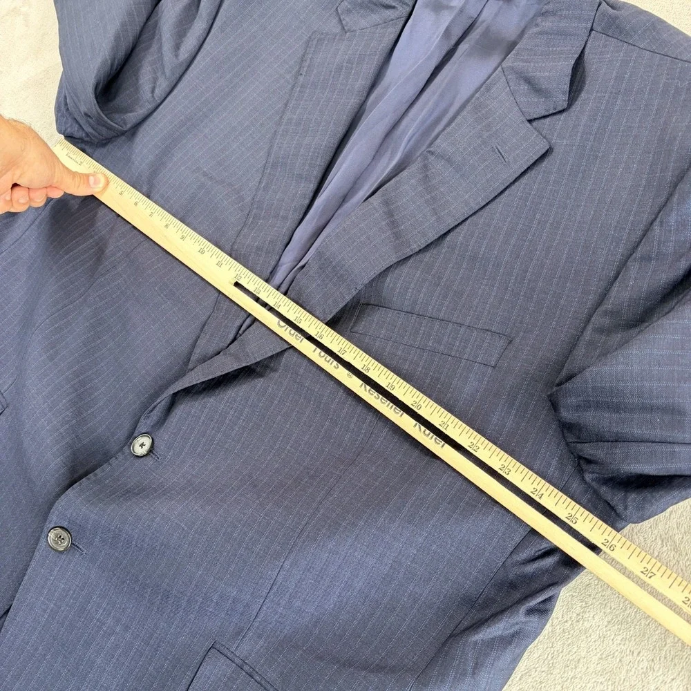 Loro Piana x Cremieux Sport Coat Blazer Navy Check 100% Wool Super 130s Men 52R